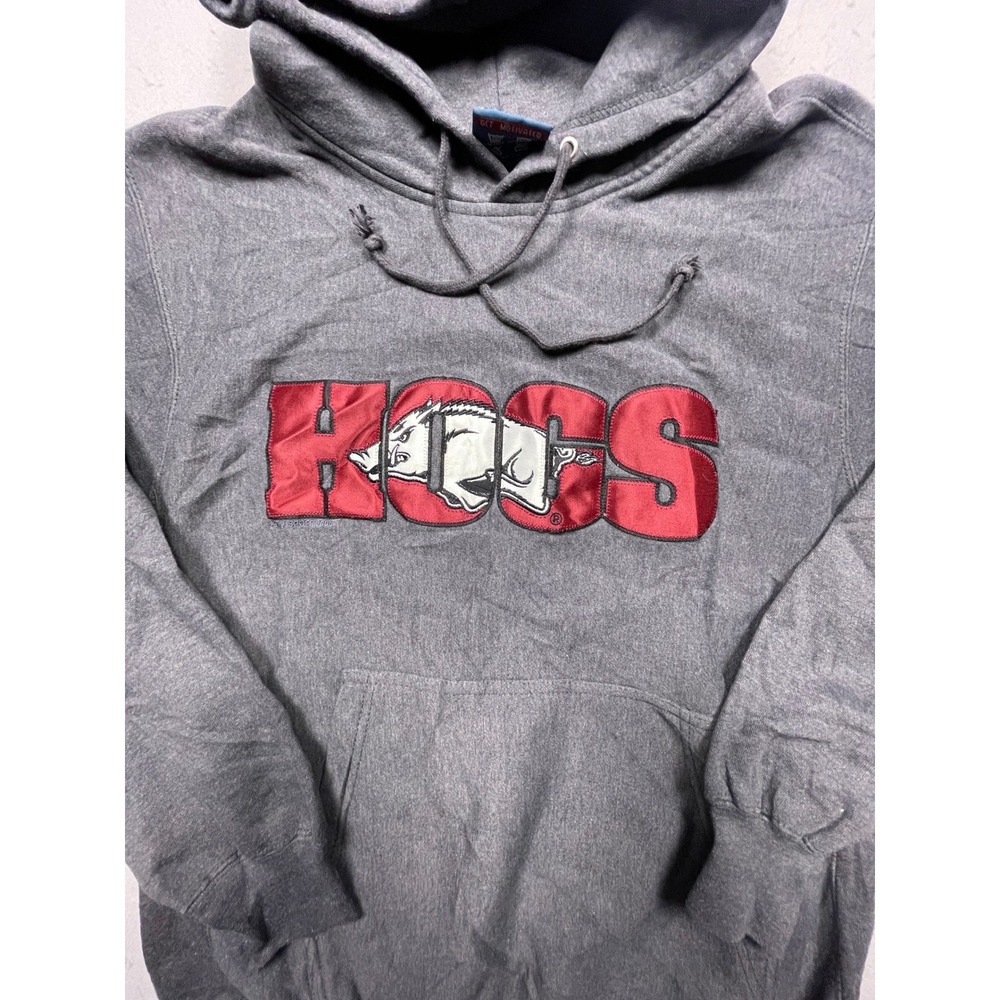 Arkansas Razorbacks Hogs Hoodie Mens Large Gray Fleece Pullover Excellent - Picture 2 of 7